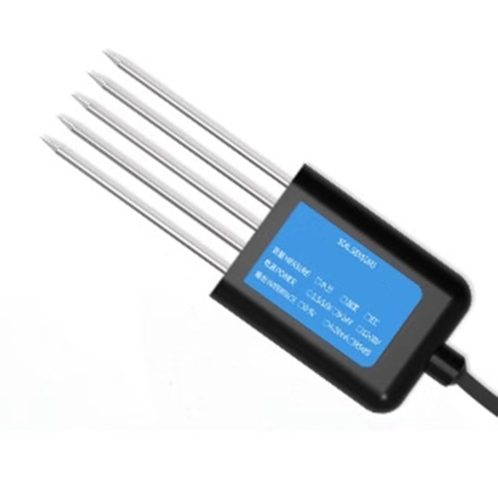 Sensor de suelo USB para temperatura, humedad, pH y NPK, IP68 resistente al agua con sonda de acero inoxidable, medidor rápido para agricultura, horticultura e invernadero, color negro