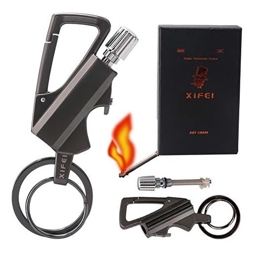 XIFEI Keychain Bottle Opener and Matchstick Fire Starte Great Keychain Kerosene Lighter