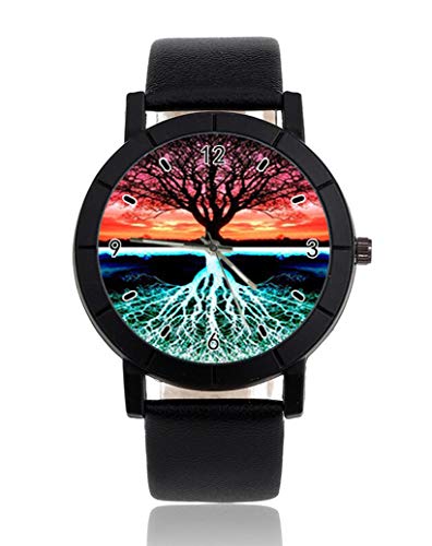 Tree of Life Wrist Watch Mens Womens Unisex Casual Leather Band Quartz Analog Wrist Watch