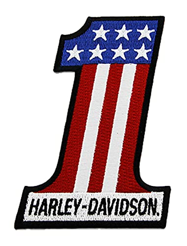 Harley-Davidson 3 inch Embroidered RWB #1 Logo Small Emblem Sew-On Patch