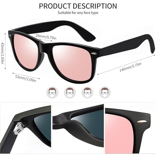 Image of Joopin Square Sunglasses Polarized UV400 Designer Sun Glasses Men Women | Oversized, Plastic Frame, Retro, Vintage, Unisex, Trendy Shades for Driving, Party, Fishing, Business, Costume