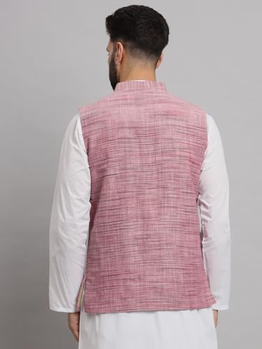 Image of LATEST CHIKAN Men's Traditional Cotton Solid Nehru Jacket /Waistcoat