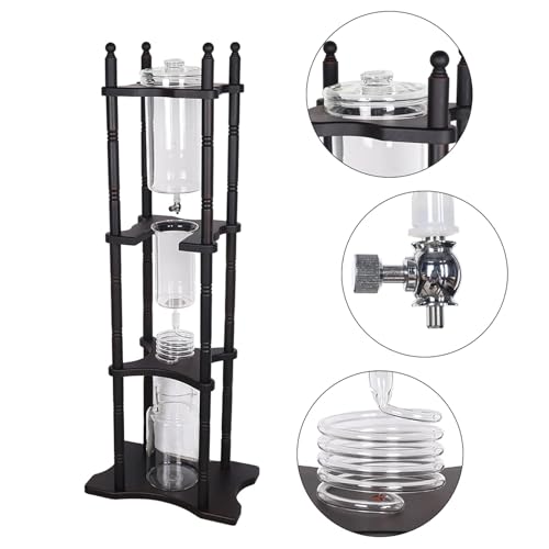 SAYEYBU Ice-Drip-Kaffeemaschine, 2500 Ml Cold Brew-Drip-Kaffeekanne, Manuelle Cold Brew-Kaffeemaschinen Im Retro-Stil, Haushaltskaffeemaschine Aus Kiefernholz Und Glas – Bild 4