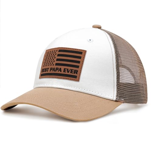 Image of Papa Gifts from Grandkids American Flag Cap Papa Hat for Grandpa