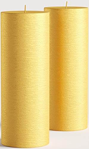 Melt Candle Company - Vela de pilar (7,5 x 20 cm, sin perfume, sin perfume, para decoración del hogar, relajación, spa, mecha de algodón sin humo)