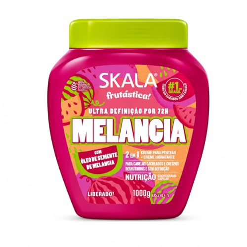 SKALA Frutástica! Creme de Melancia 2 em 1 para Pentear e Hidratante, Ultra Definição por 72h, Vegano, 1000g