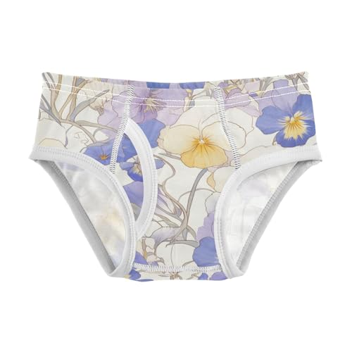 KLL The Garden Tricolor Pansy Flower Little Boys Soft Training Underwear Cute Undies