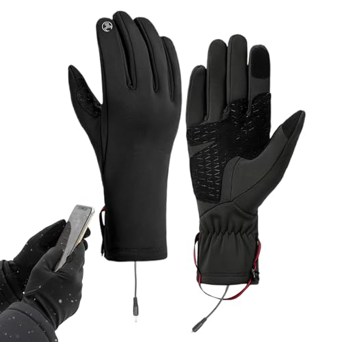 Guantes calefactores – Manoplas recargables por USB, compatibles con pantalla táctil de 3 niveles de temperatura, guantes de nieve, unisex para actividades al aire libre, equitación, moto, esquí