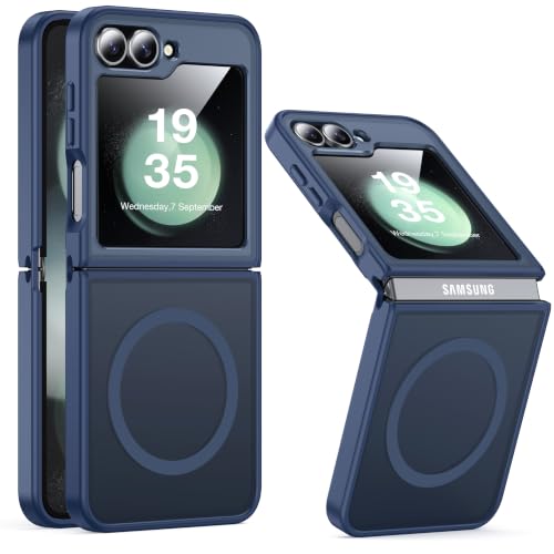 Image of NO.1 Magnetic for Samsung Galaxy Z Flip 7 FE Case with MagSafe | [Military Grade Drop Tested][Translucent Matte][Anti-Fingerprint] Soft Silicone Bumper for Samsung Flip 7 FE Case Slim,Blue