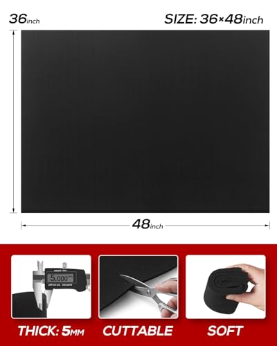 Image of 36x48in Carbon Felt Welding Blankets, Flame Retardant Fabric Material, 5MM Heat Shield Withstand High Temperature, Fireproof Mat for Soldering Brazing Plumbing, Insulation Pad for Grill Smoker