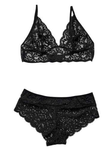 Image of Xs and Os Women's Lace Bra Panty Lingerie Set