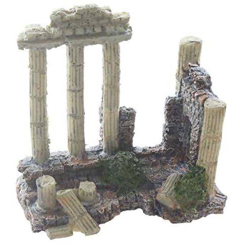 emours Aquarium-Dekoration Aquarium-Landschaft Ornament Vintage Ruine Römische Säule Cover