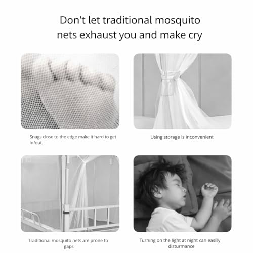 Image of Mosquito Net for Baby (Pink) | Panda Print | Breathable Bottomless Net for Infants | Comfortable & Easy to Use | 135 x 65 x 65 cm
