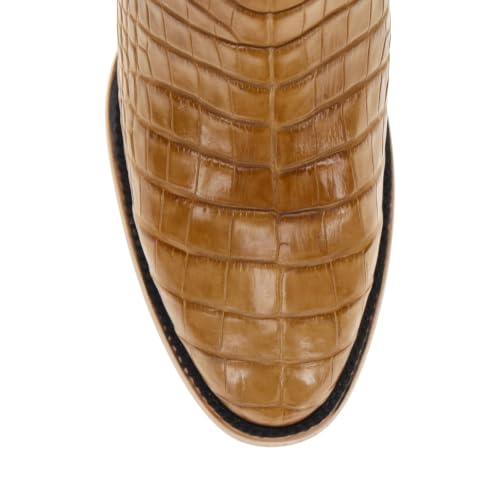 Image of Vaccari Men's Travis Genuine American Alligator Belly Leather Western Cowboy Boots