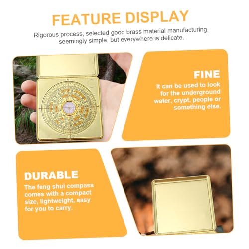 Brújula de latón Zerodeko 14.5cm para feng shui y navegación miniatura 3