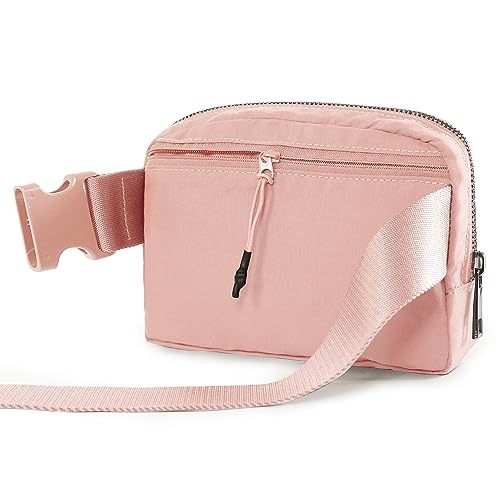 Image of ODODOS Unisex Mini Belt Bag with Adjustable Strap Small Fanny Pack for Workout Running Traveling Hiking, Light Pink