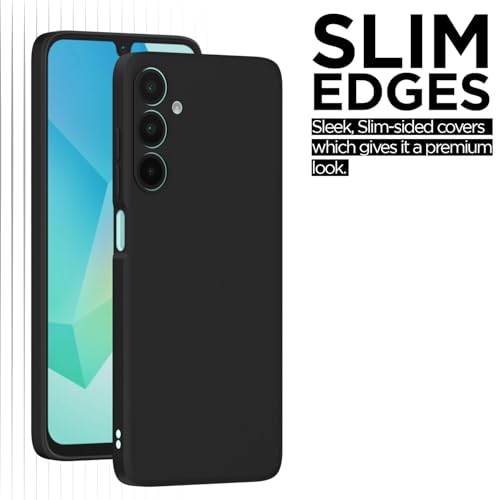 Image of Outlouders Back Cover for Samsung Galaxy A26 5G | Camera Protection | Durable Soft Matte Silicone Bumper Case (Black)