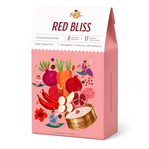 Image of Palm Era Red Bliss Superfood Powder 450g | Red Banana, Beetroot, Pomegranate & Hibiscus Blend | Daily Nutrition for Adults | No Added Sugar | Plant-Based Energy & Immunity Drink Mix