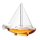 Sailboat Whiskey & Wine Decanter Ship - The Wine Savant Ship Decanter Set 750ml - Drink Dispenser for Wine, Whiskey, Ship In A Bottle Decanters Bar Set, Liquor Scotch Bourbon, Boating Mariner Gifts