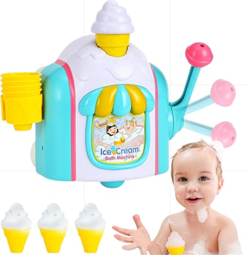 Bath Bubble Machine,Bath Toys for Toddlers,Ice Creams Maker Bubble Machine Bath Toys Bubble Pretend Cake Play Set Water Bathtub Toys,Toy for 3 4 5 6 7 8 Years Old Boys Girls Christmas Birthday Gifts