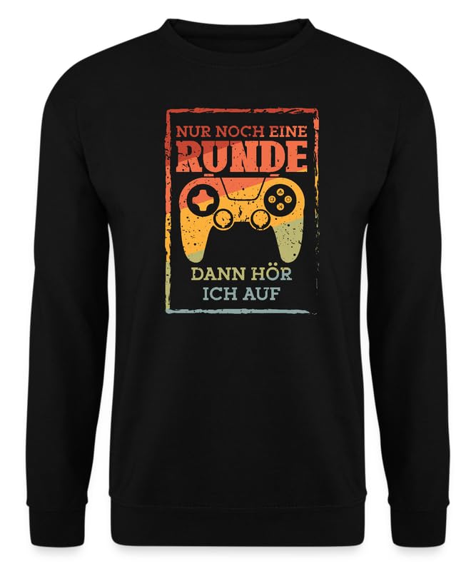 WriteFusion Solo una ronda más, entonces me detengo - Retro - Gaming Mode ON - Jugar, Videojuegos, Level Up, Negro , 3XL