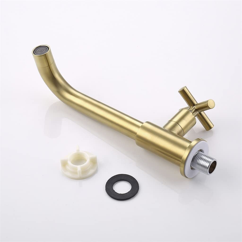 Wall Fixtures Simple Brass Bathroom Faucet Cold Black Chrome Gold Color C Size As Shown in The Picture — view 5
