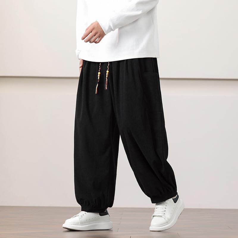 GUOYUXIAO Men's Pants Autumn Winter Ankle-Length Embroidery Trouser2
