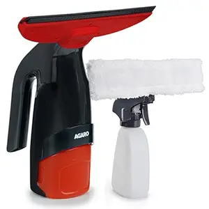 AGARO Delite Electric Glass Vacuum Cleaner, Spray & Vacuum, 28 Cm Suction Blade, Cordless, 360 ML Spray Bottle, Portable, Efficient for Cleaning Window Glass, Tiles, Glass Tables, Red & Black