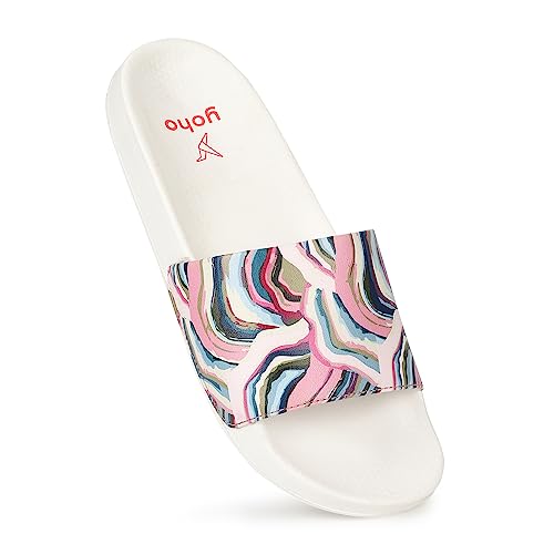 Image of YOHO Tropica Printed Comfortable Women Slides | Stylish Rainy Footwear & Waterproof Monsoon Sandals | Soft Inner Lining On Strap