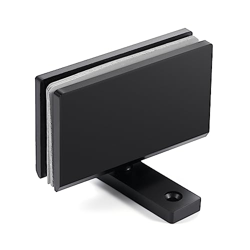 Ranbo Shower Door Hinge (360°), Frameless Glass to Glass Hinge, Suitable for 8-12mm Thick Tempered Glass, Stainless Steel, Black (1 PC)