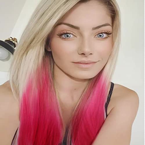 Sylvia Ombre Platinum Blonde to Pink Lace Front Wig 22