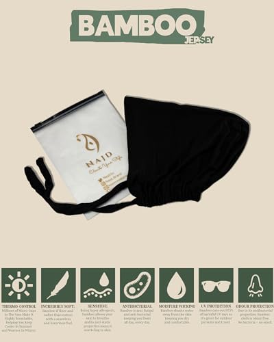 NAJD - Jersey Hijab UnderScarf for Women Stretchy, Hijab UnderCap Non Slip, Under Scarf Cap with Tie-Back Closure for Women4