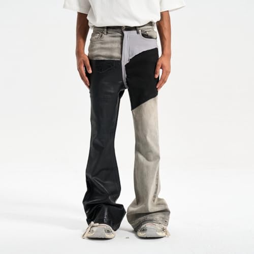 Hip Hop Streetwear Patchwork Jeans Men Vintage Wide Leg Denim Pants Male3