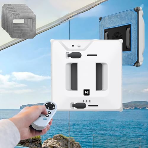 Deshva Robot Limpiador De Ventanas, Aspirador De Ventanas Con Pulverizador De Agua Dual Control Remoto, Detección Inteligente De Bordes, Succión 3000pa, Para Ventanas Altas, Techo, Limpiador Deshva Robot Limpiador De Ventanas, Aspirador De Ventanas Con Pulverizador De Agua Dual Control Remoto, Detección Inteligente De Bordes, Succión 3000pa, Para Ventanas Altas, Techo, Limpiador