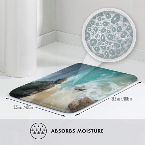 Front Door Mat Indoor Outdoor Welcome Mat, Serene Coastal Doormat Easy Clean Entryway Mats Stain and Fade Resistant Entry Rug Absorbent Flannel Bath Mats 19.5 x 31.5 Inch - Image 3