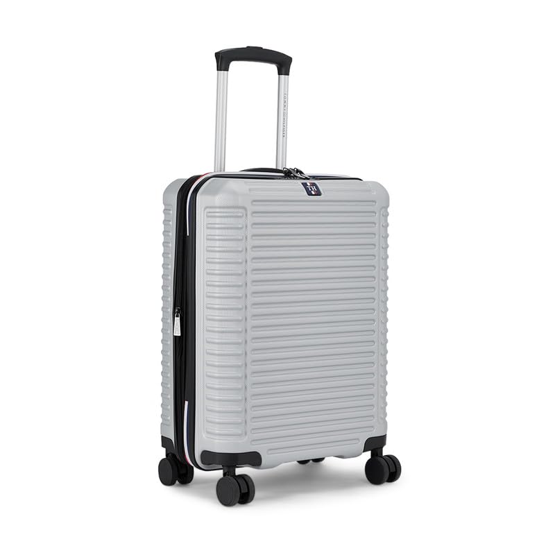 Image of TOMMY HILFIGER Medium Hard Luggage Hummer X - Grey| Check-in Trolley Bag with TSA Lock | 360 Spinner Double Wheels | Telescopic Handle | Polycarbonate Shell Suitcase | 66.5cm | 77L Capacity
