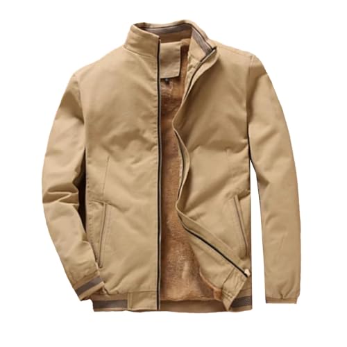 Veste d'hiver chaude pour homme manteau épais ample col montant zippé