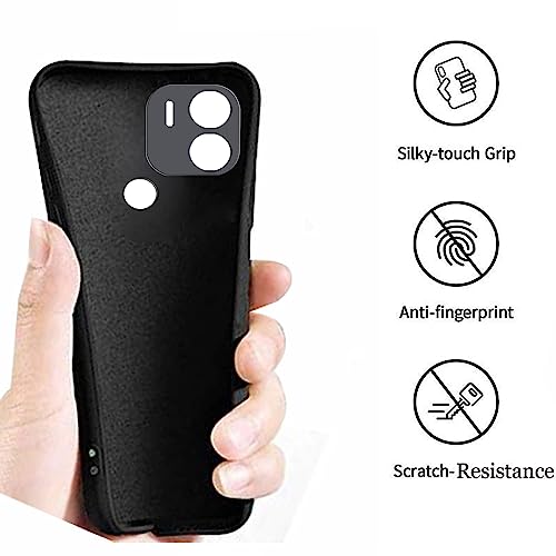 Image of A rtistque Liquid Silicone Back Cover Case for Poco C51 Shockproof TPU Soft Flexible with Camera Protection - Black