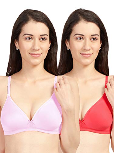 Image of SONARI Omania Womens Non-Padded Cotton Polyester Bras - Solid, Non-Wired, Medium Coverage, Hand Washable (Pack of 2)