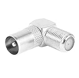 uxcell F-Type Female to PAL Male TV Coax Right Angle Connector Adapter