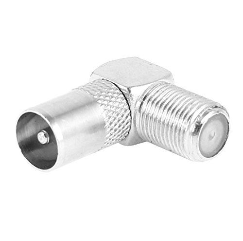 uxcell F-Type Female to PAL Male TV Coax Right Angle Connector Adapter
