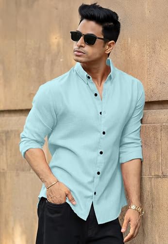 Image of Zilcon Cotton Bland Shirt Collar Half Sleeve Regular Fit Casual Shirt for Man| Cotton-Linen Type Casual Shirt for Men | Casual Wear Shirts for Men