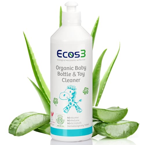 Bio Babyspielzeugreiniger & Ökologischer Babyflaschenreiniger – Dermatologisch Getestet, ICEA Zertifizierter, Frei von SLS & SLES, Natürliche Inhaltsstoffe, Umweltfreundlich, 500ml