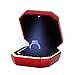 Produktbild Multifit Samt-Schmuckkästchen für Verlobungsringe, Ohrringe, Münzen, Schmuck, mit LED-Beleuchtung, für Antrag, Verlobung, Hochzeit, Geschenk