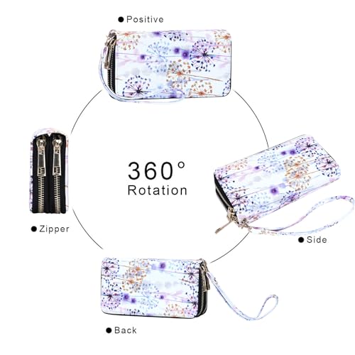 Image of XEYOU Double Zipper Long Clutch Wallet Cellphone Wallet for Women with Removable Wristlet Strap for Credit Card, Cash, Coin, Bill