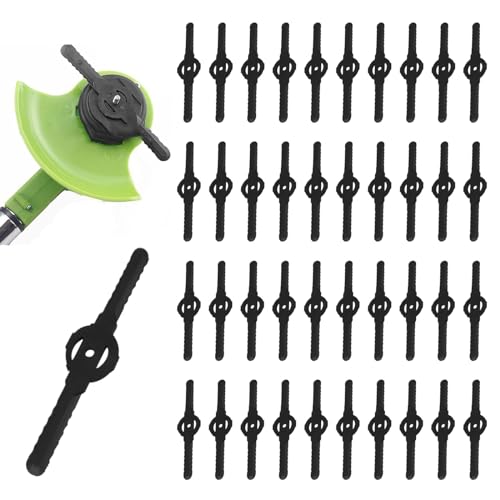 UILYNIU 40 Piezas Cuchillas de Plástico Cortacésped para desbrozadora de césped con batería Cuchillas de Repuesto de Plástico Cuchillas de Plástico Hierba Cuchillas de Recambio (40 Piezas)