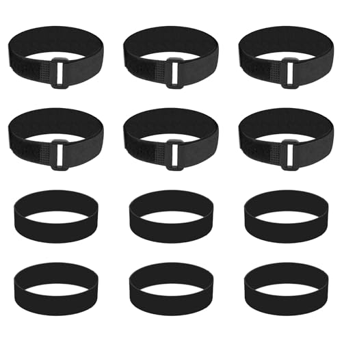 Fukaisu 6pcs Couch Connector Straps, Universal Sectional Couch Connectors with 6 Hook and Loop Straps to Keep Sliding Sofa in Place Tool-Free Furniture Connectors (Black)