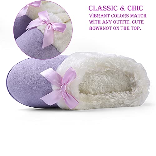 ROXIE Womens Memory Foam Fluffy Fur Slippers Fuzzy Plush Lining Slip On Clog House Shoes for Indoor Outdoor Use4