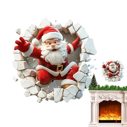 Calcomanías navideñas infantiles Papá Noel reutilizables para cristal 2
