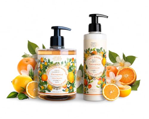 Image of Panier des Sens Provence Citrus Hand Soap and Lotion Set, 16.9 + 8.5 fl oz